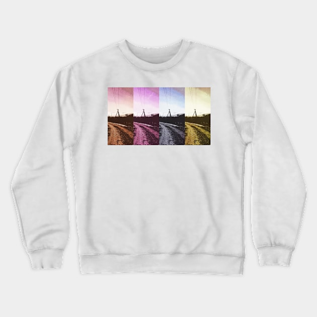 dirt road pop art Crewneck Sweatshirt by Cybertrunk